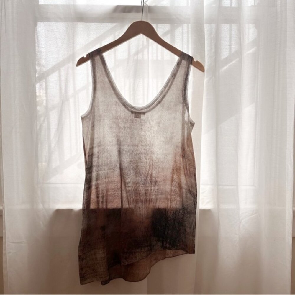 GORGEOUS HELMIT LANG ghost silk asymmetrical tank